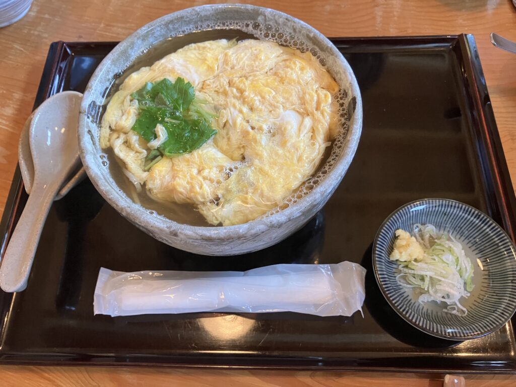 鎌倉市お蕎麦結メニュー卵とじ