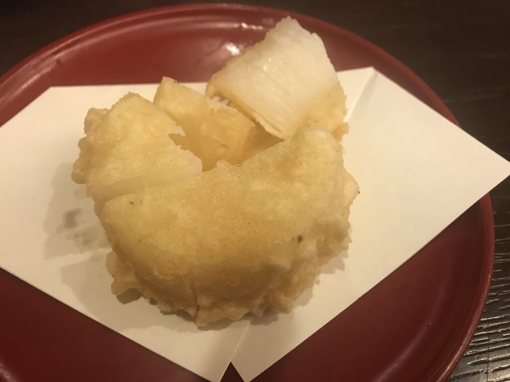 藤沢手打蕎麦すい庵の牡蠣の天ぷら