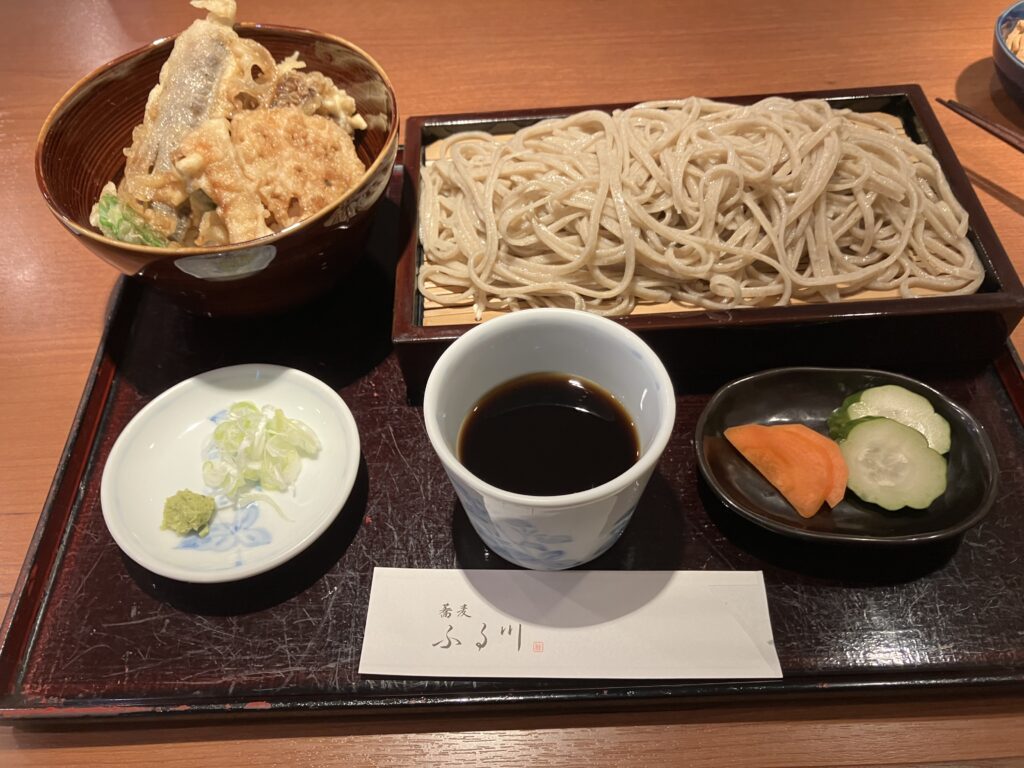 鎌倉蕎麦ふる川の平日ランチセットせいろとミニ天丼