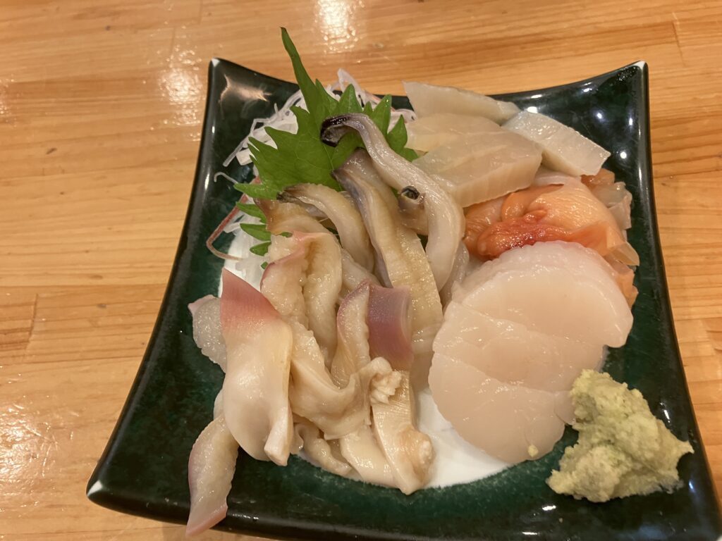 大磯寿司冨久寿司の貝の盛り合せ